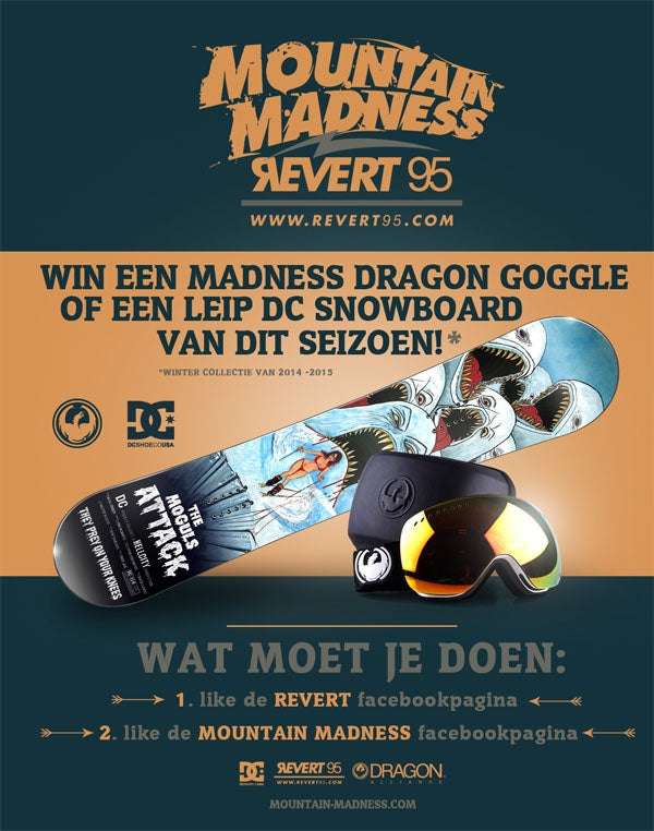 Maak kans op een DC snowboard of een Dragon goggle!