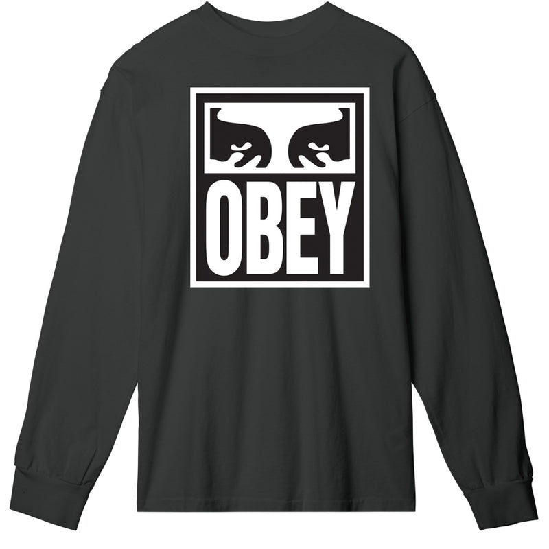 Shop online of bij Revert 95 in de winkel en vind de Obey eyes icon 2 Longsleeve Jet black.