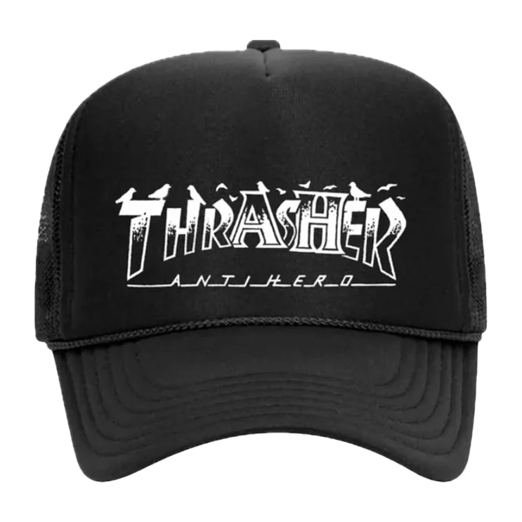 Bestel de Thrasher Pigeon Trucker Hat snel, gemakkelijk en veilig bij Revert 95. Check onze website voor de gehele Thrasher collectie of kom gezellig langs bij onze winkel in Haarlem.